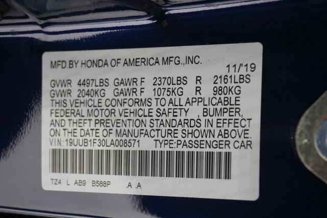 2020 Acura TLX 2.4L FWD - 22935417 - 29