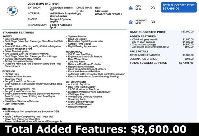 2020 BMW 8 Series 840i - 22939752 - 2