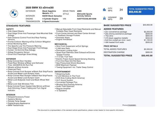 2020 BMW X3 xDrive30i Sports Activity Vehicle - 23078670 - 3