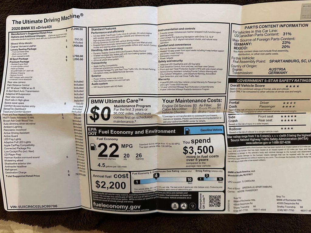 2020 BMW X5 M Sport - 22873900 - 62