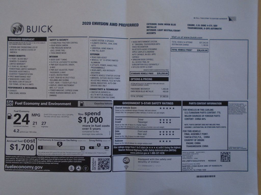2020 Buick Envision AWD 4dr Preferred - 22951881 - 56