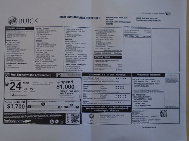 2020 Buick Envision AWD 4dr Preferred - 22951881 - 56