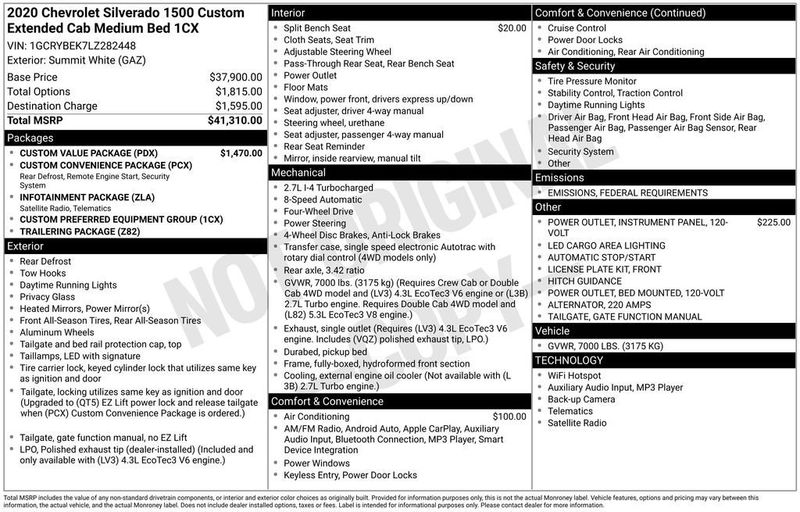 2020 Chevrolet Silverado 1500 4WD Double Cab 147" Custom - 22977631 - 5