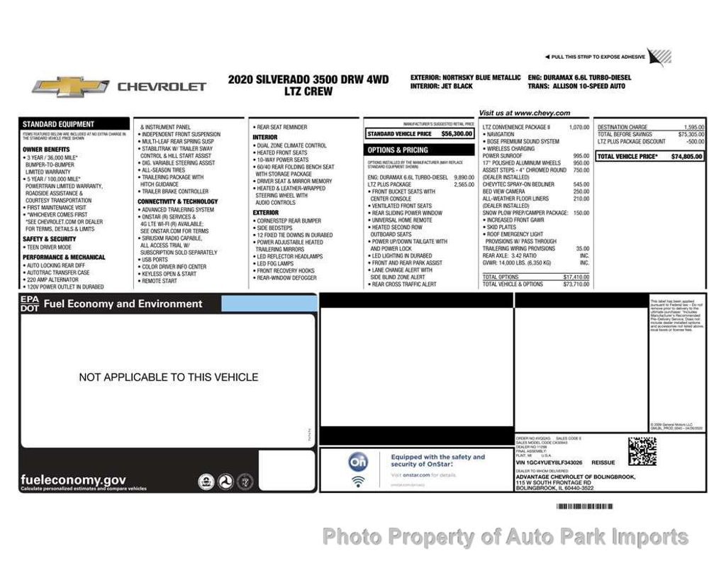 2020 Chevrolet Silverado 3500HD 4WD Crew Cab 172" LTZ - 21551840 - 1