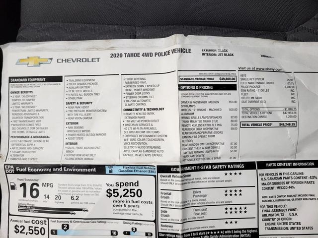2020 Chevrolet Tahoe Commercial Sport Utility 4D - 22956471 - 44
