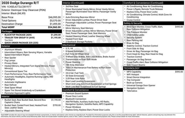 2020 Dodge Durango R/T AWD - 22980596 - 5