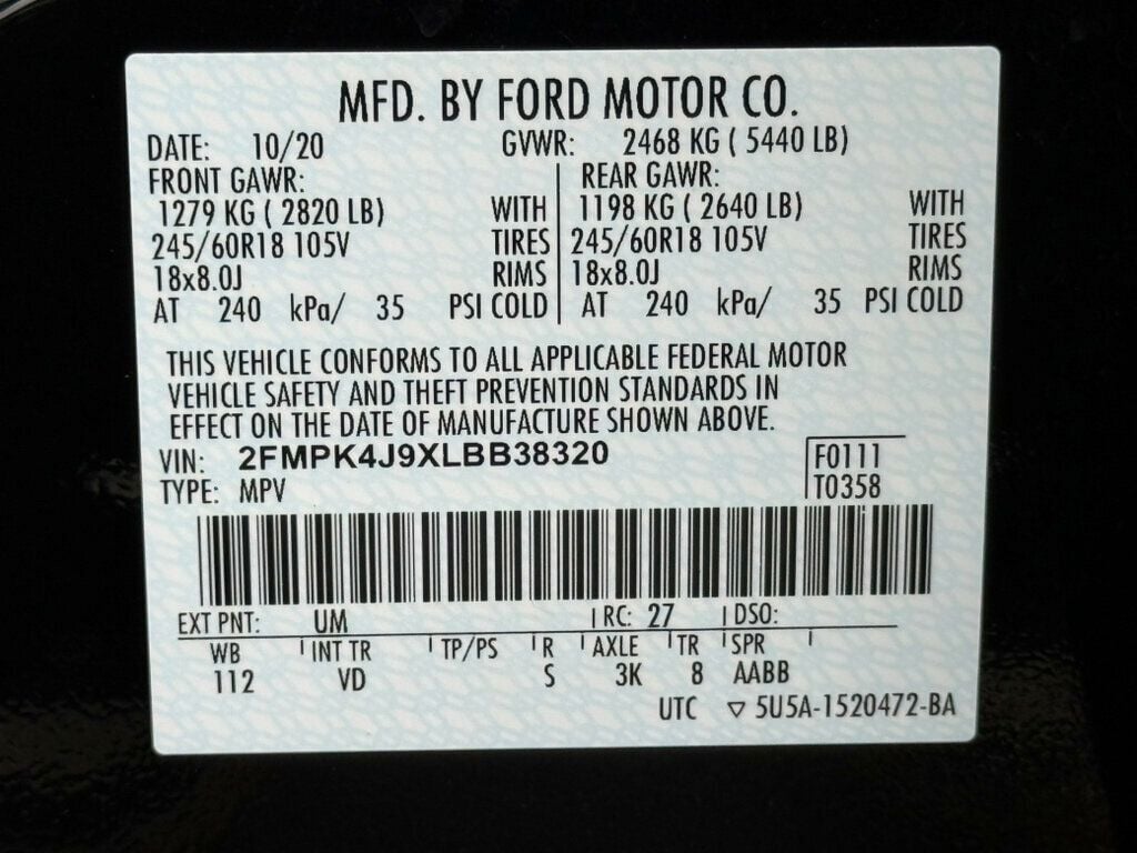 2020 Ford Edge SEL AWD - 23013553 - 46