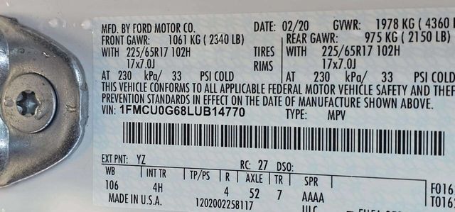 2020 Ford Escape SE FWD - 23001193 - 9