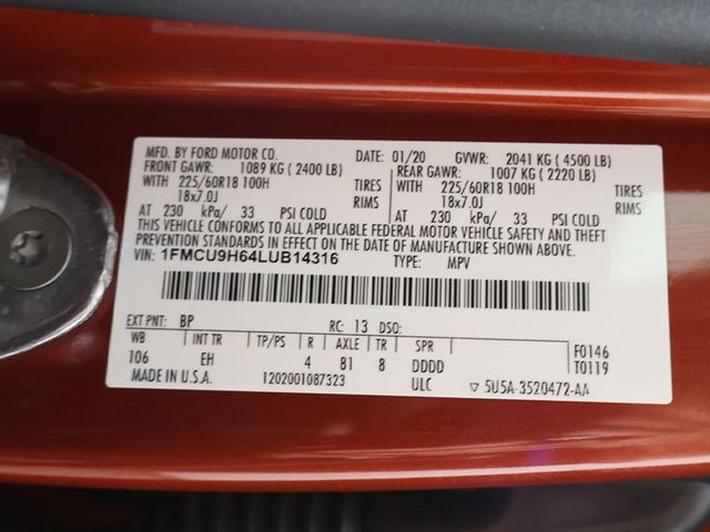 2020 Ford Escape SEL AWD - 23025441 - 48