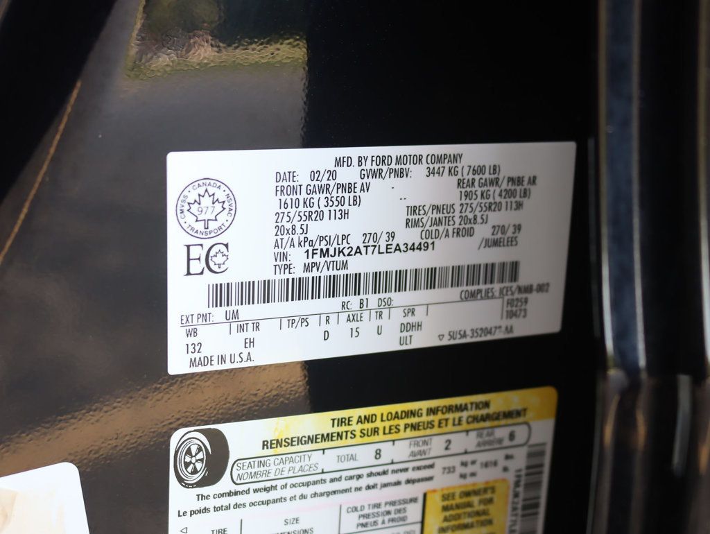 2020 Ford Expedition Max Limited 4x4 8-Passenger - 23070449 - 37
