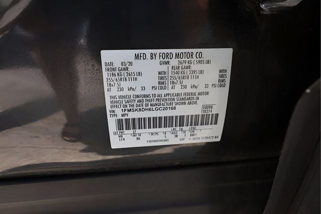 2020 FORD EXPLORER XLT - 23043796 - 34