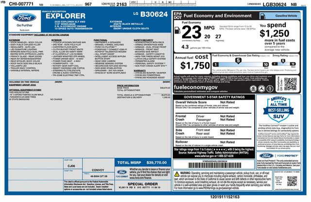 2020 Ford Explorer XLT Sport Utility 4D - 22884295 - 42