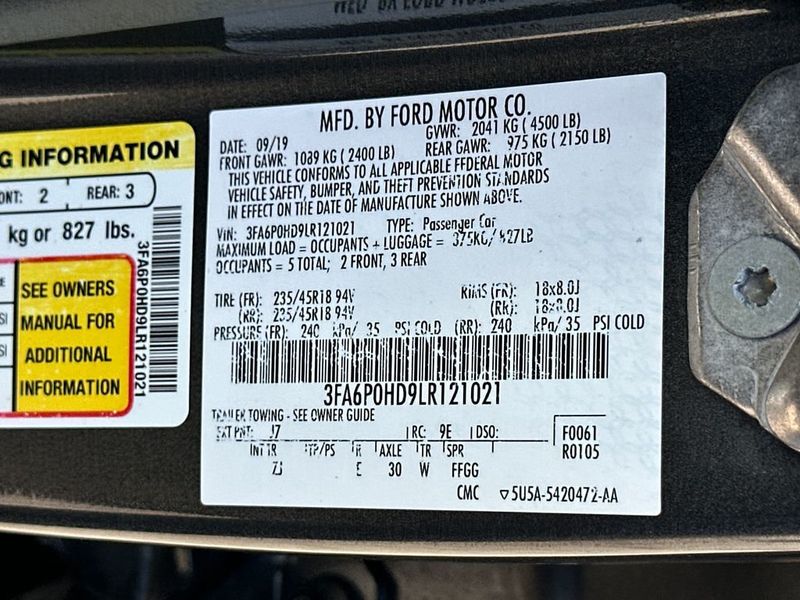 2020 Ford Fusion SE FWD - 22970144 - 22