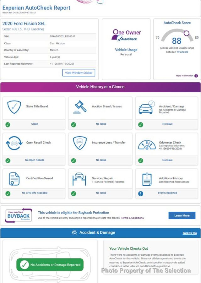 2020 Ford Fusion SEL FWD W/POWER MOON ROOF & CO-PILOT360 - 23013796 - 17