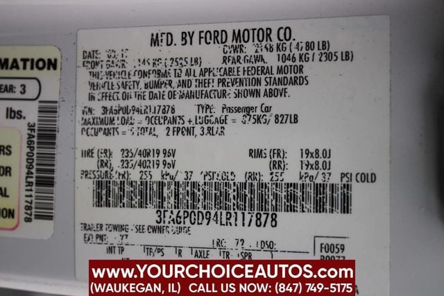 2020 Ford Fusion Titanium AWD - 22686332 - 34