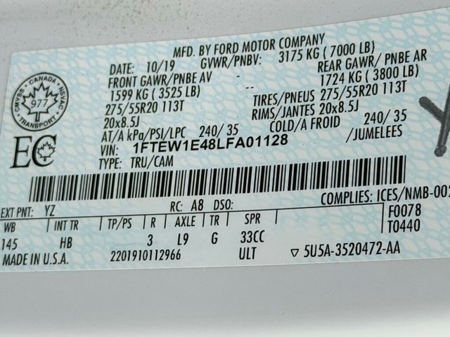 2020 Ford F-150 LARIAT 4WD SuperCrew 5.5' Box - 23029935 - 53
