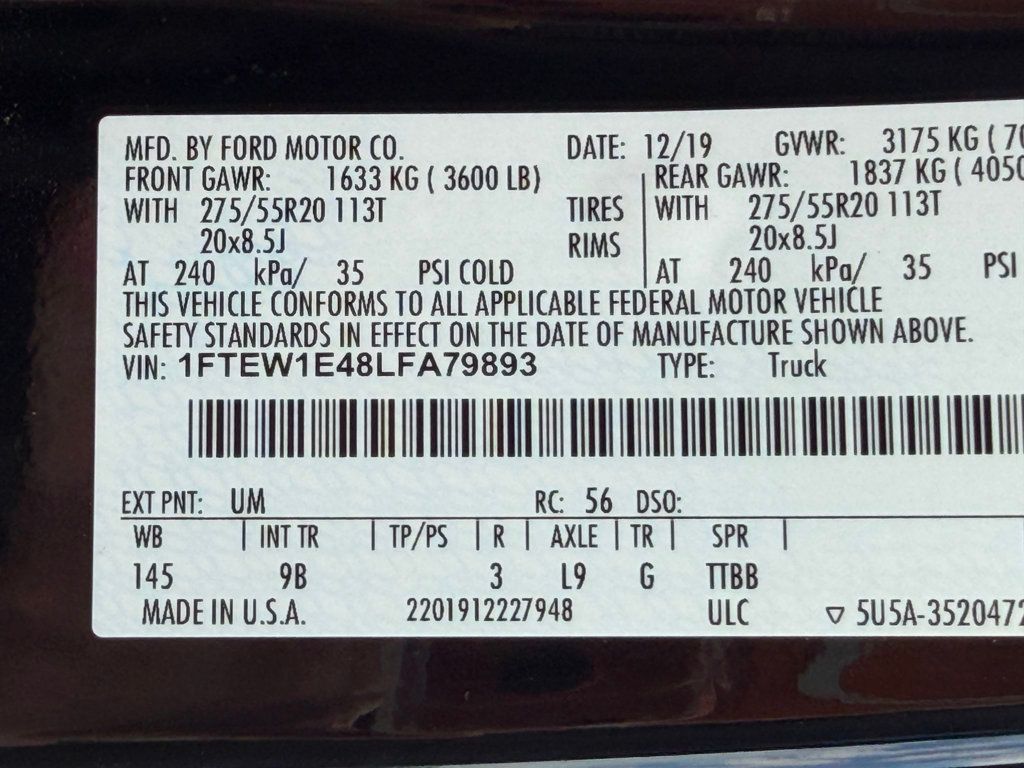 2020 Ford F-150 Platinum 4WD SuperCrew 5.5' Box - 23057529 - 40