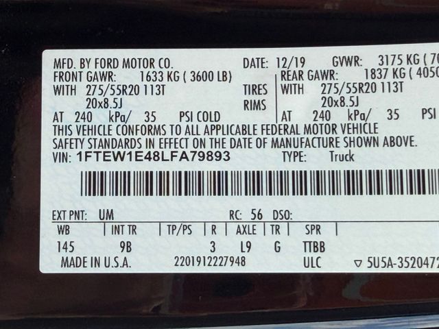 2020 Ford F-150 Platinum 4WD SuperCrew 5.5' Box - 23057529 - 40