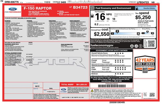 2020 Ford F-150 Raptor 4x4 SuperCab - 23035884 - 10