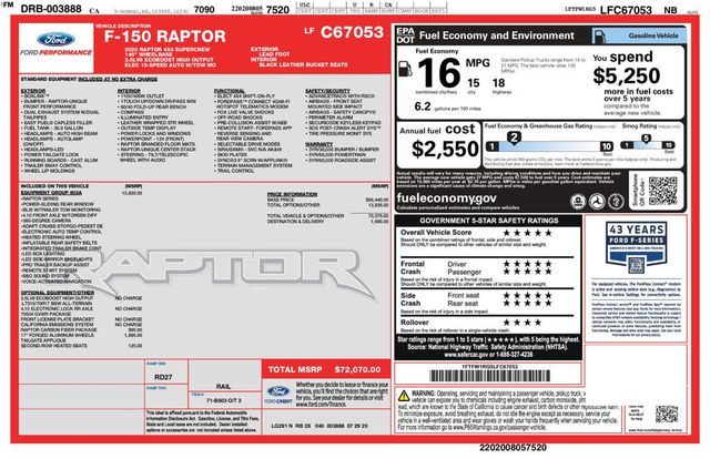 2020 Ford F-150 Raptor 4x4 SuperCrew Raptor Carbon Fiber Package - 23084214 - 8