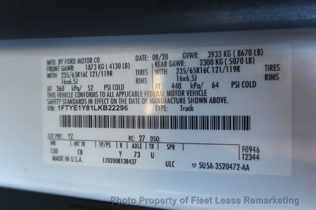 2020 Ford Transit Cargo Van T150 Cargo Van 130" Low Roof - 22960709 - 13