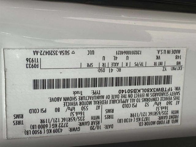 2020 Ford Transit Cargo Van T-350 148" EL Hi Rf 9500 GVWR RWD - 23007413 - 22