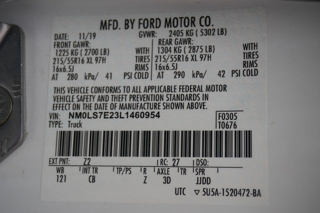 2020 Ford Transit Connect Van XL LWB w/Rear Symmetrical Doors - 22996102 - 24