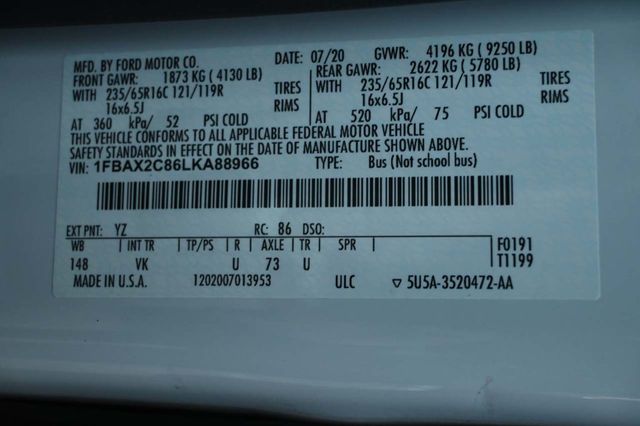 2020 Ford Transit Passenger Wagon T-350 148" Med Roof XL RWD - 22951133 - 30