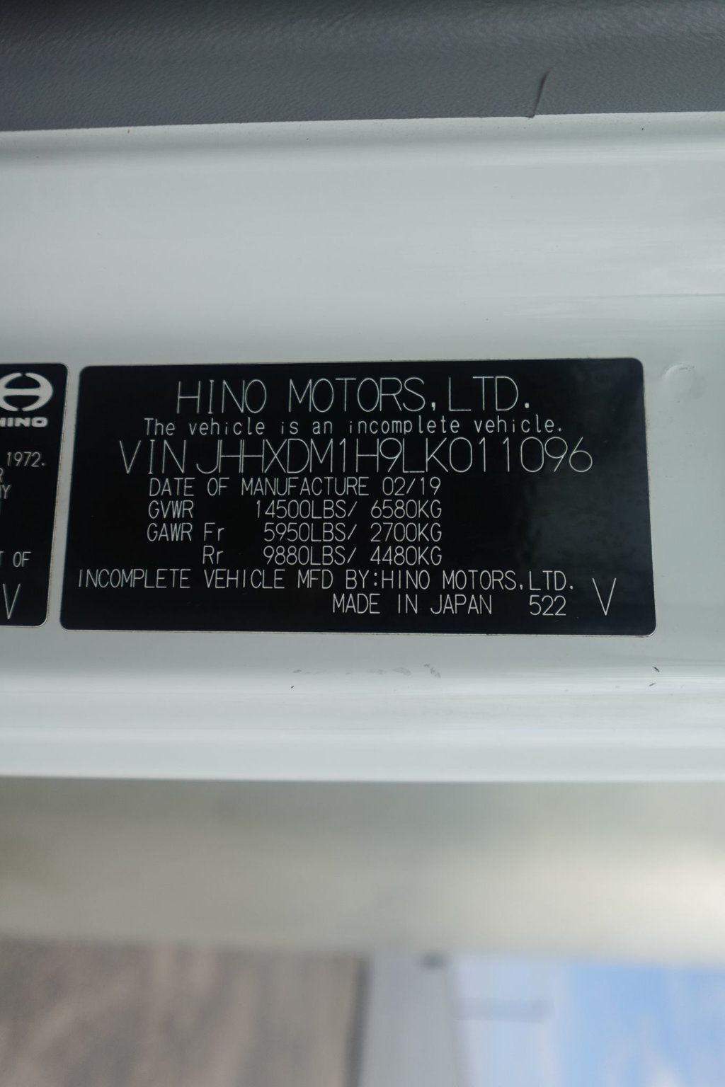 2020 HINO 155 (18ft Box w/ Lift Gate) - 22963613 - 66