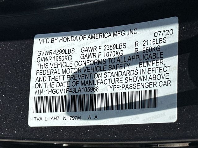 2020 Honda Accord Sedan EX 1.5T CVT - 23019451 - 21