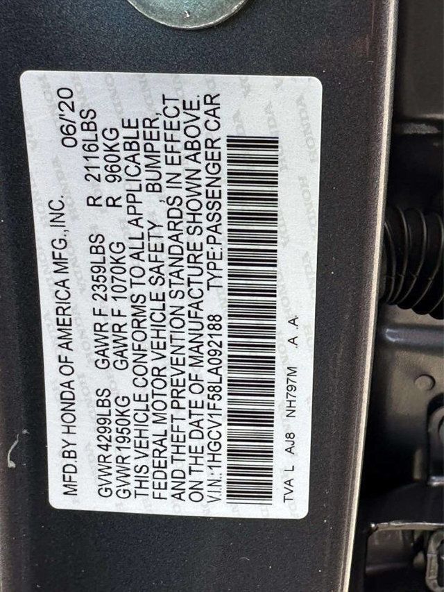 2020 Honda Accord Sedan EX-L 1.5T CVT - 23059564 - 26