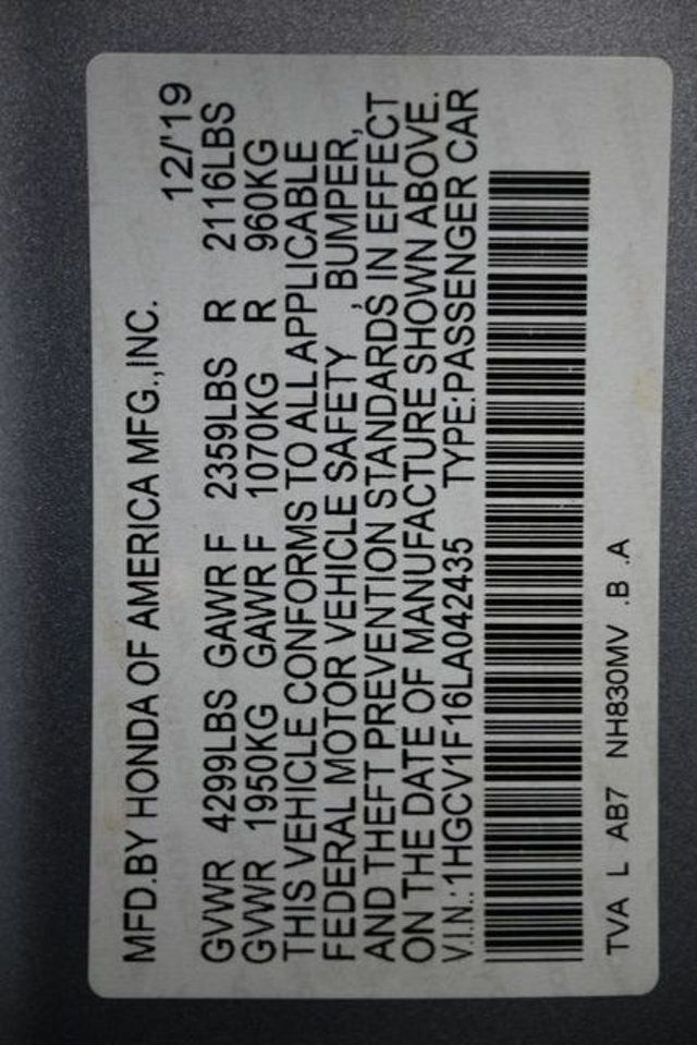 2020 Honda Accord Sedan LX 1.5T CVT - 23010618 - 7