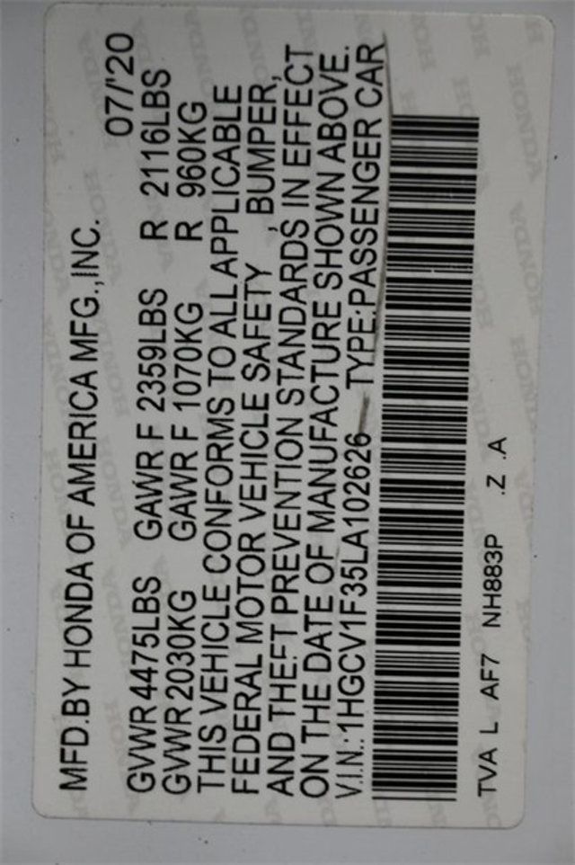 2020 Honda Accord Sedan Sport 1.5T CVT - 22943083 - 7