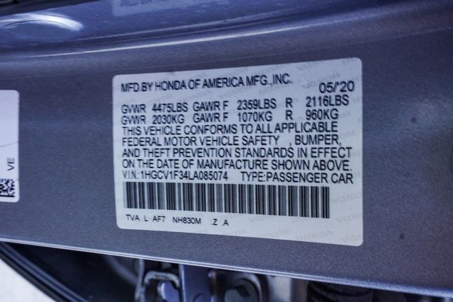 2020 Honda Accord Sedan Sport 1.5T CVT - 22935680 - 29