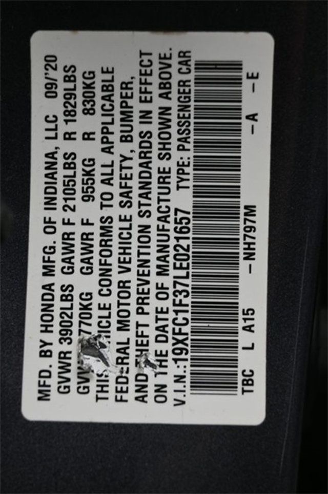 2020 Honda Civic Sedan EX CVT - 22978570 - 8