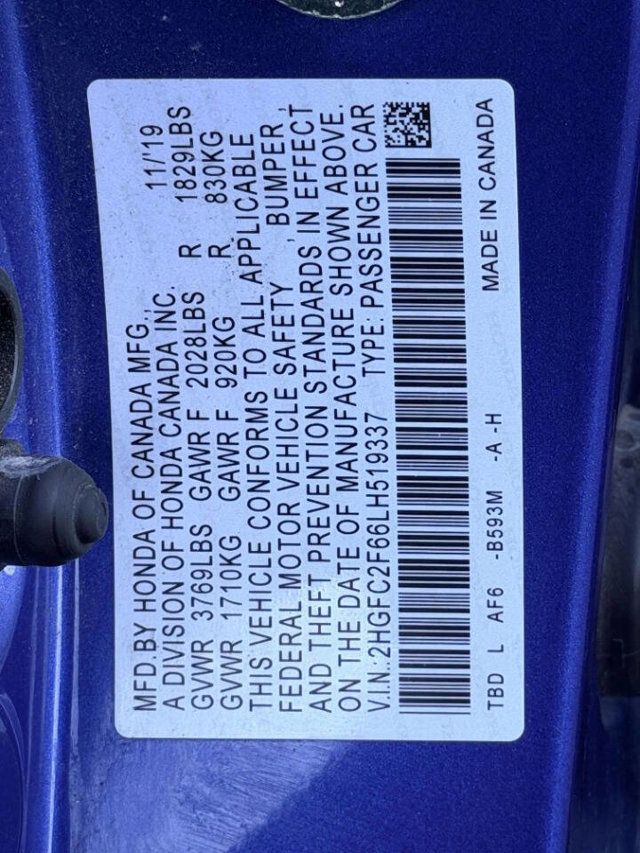 2020 Honda Civic Sedan LX CVT - 23036118 - 20