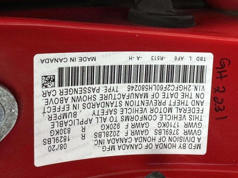 2020 Honda Civic Sedan LX CVT - 23045968 - 22