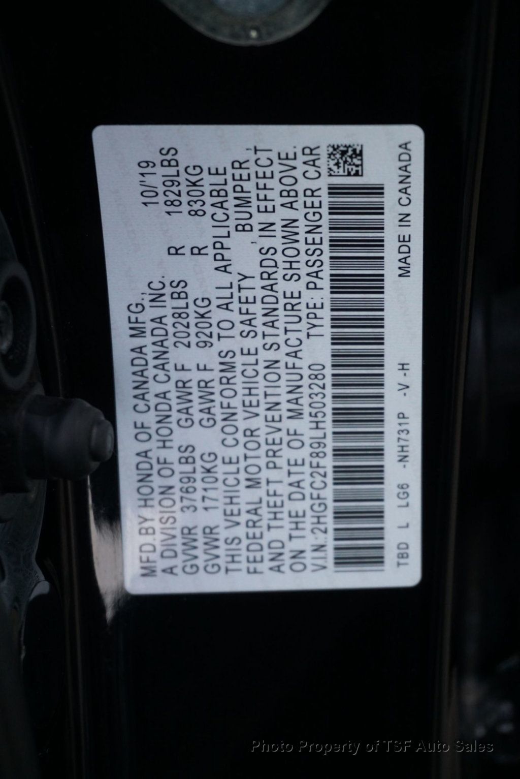 2020 Honda Civic Sedan Sport CVT APPLE/ANDROID CARLAY REAR CAMERA 18" BLACK ALLOY WHEEL - 22984663 - 39