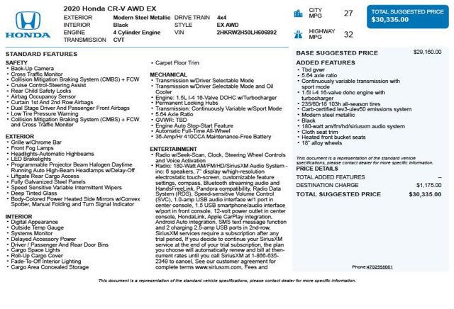 2020 Honda CR-V EX AWD - 22972555 - 2