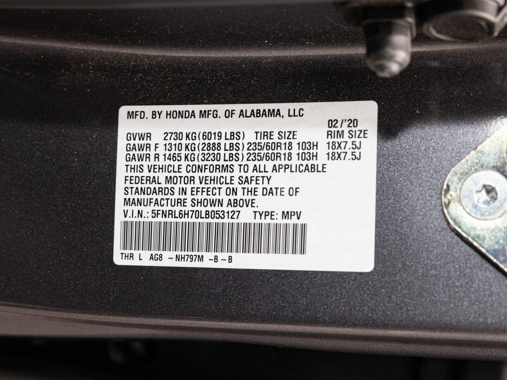 2020 Honda Odyssey EX-L, Modern Steel Metallic, Gray Leather, Third Row - 22980459 - 75