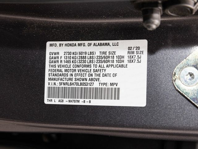 2020 Honda Odyssey EX-L, Modern Steel Metallic, Gray Leather, Third Row - 22980459 - 75