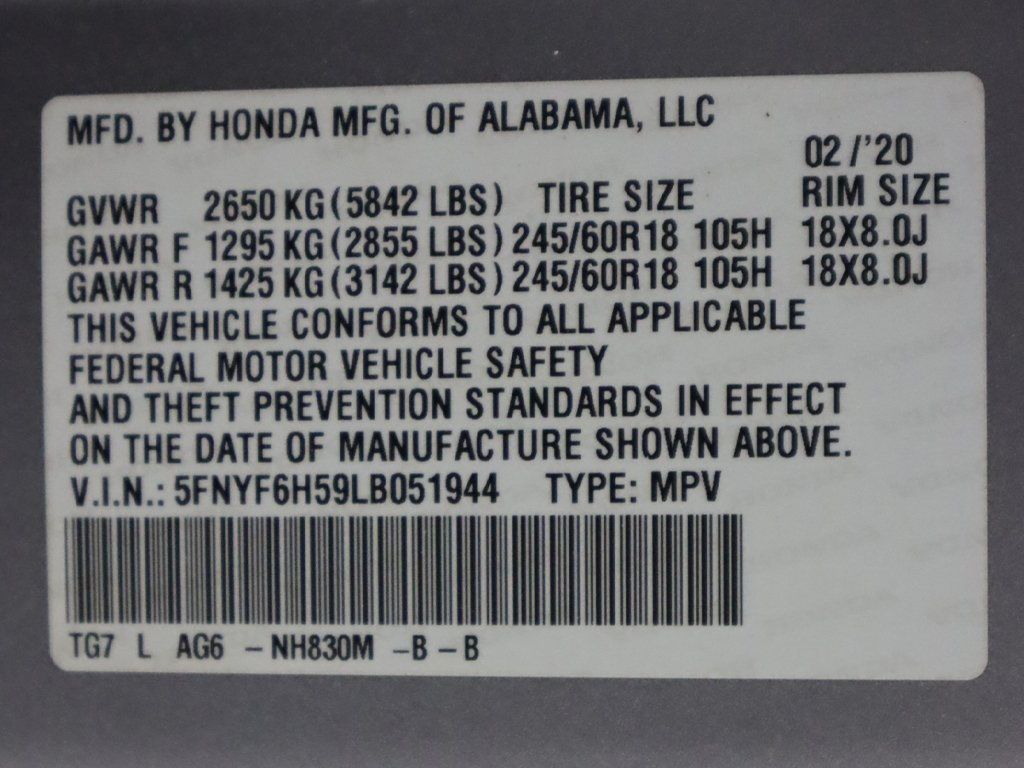 2020 Honda Pilot EX-L AWD - 22749786 - 51