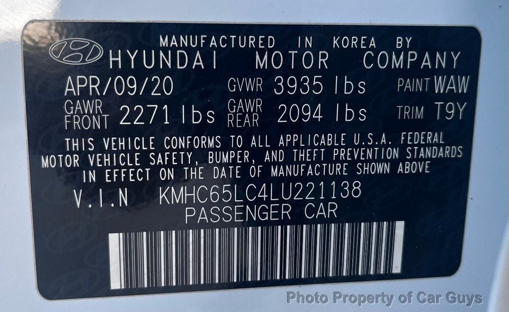 2020 Hyundai Ioniq Hybrid 10 years 100k miles factory warranty - 22261150 - 48