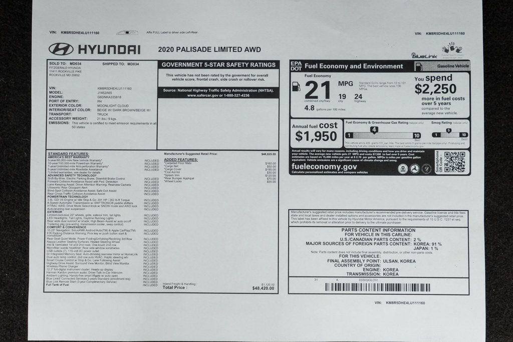 2020 Hyundai Palisade Limited AWD - 23001006 - 59