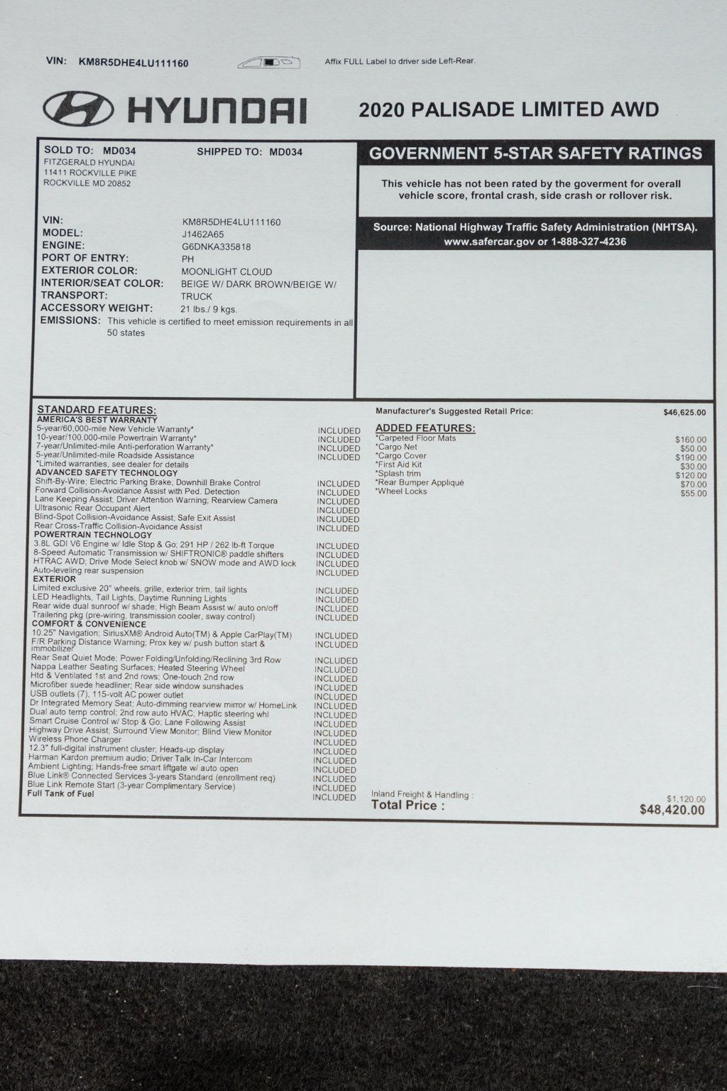 2020 Hyundai Palisade Limited AWD - 23001006 - 60