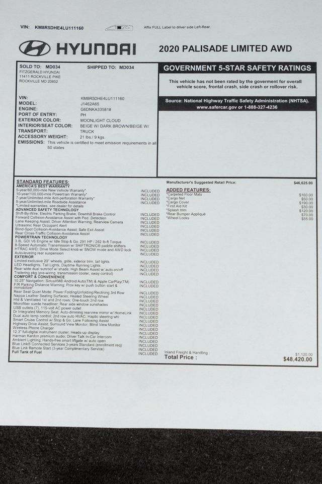 2020 Hyundai Palisade Limited AWD - 23001006 - 60