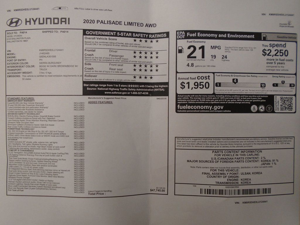 2020 Hyundai Palisade Limited AWD - 22961012 - 41