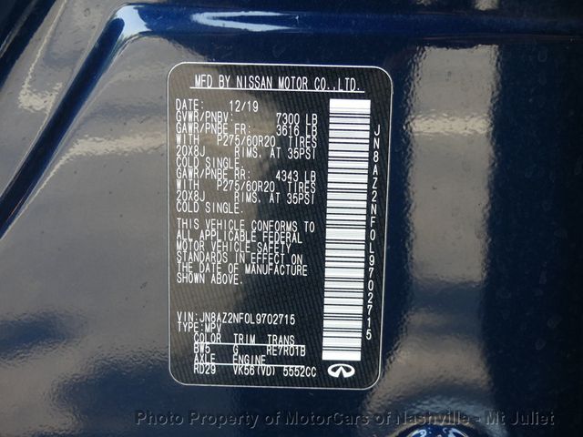 2020 INFINITI QX80 LUXE RWD - 23074667 - 58
