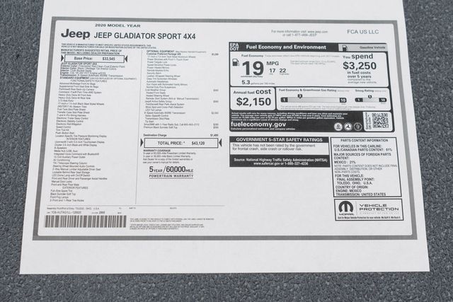 2020 Jeep Gladiator Sport S 4x4 - 23098340 - 44