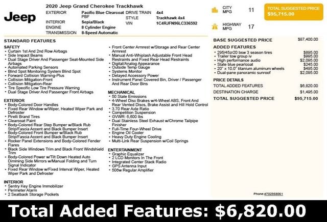 2020 Jeep Grand Cherokee Trackhawk 4x4 - 22952304 - 2